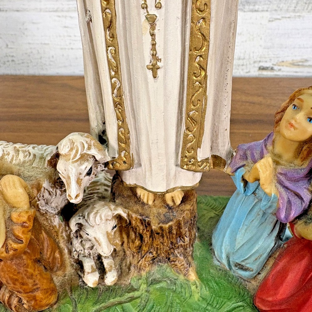 Fontanini Vintage Our Lady of Fatima Hand Painted Italian Catholic Virgin Mary - Picture 3 of 14